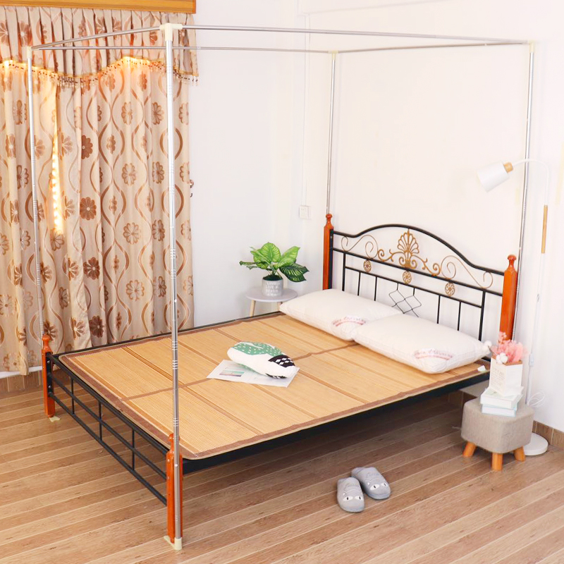Stainless steel square top mosquito net bracket bold 1 2 1 5 1 8m bed dormitory dormitory upper and lower bunk mosquito net pole