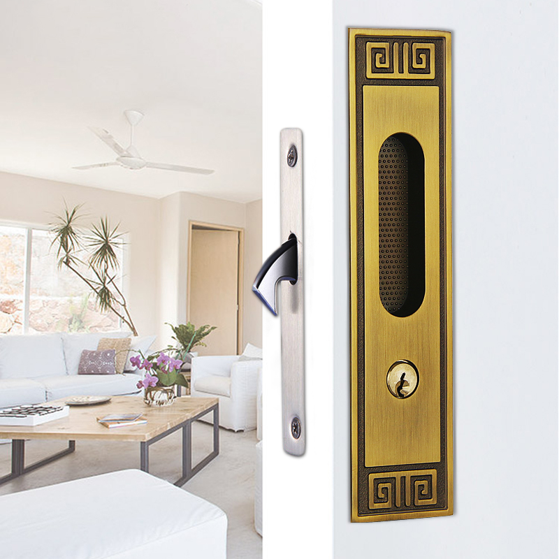 New Chinese mobile door lock Indoor door lock Kitchen Make-up Room Bathroom Balcony Modern Wooden Door Invisible Pull Door