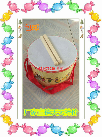 Special Orff percussion instrument toys war drum kindergarten early education teaching aids drumming children's double-sided drum direct sales