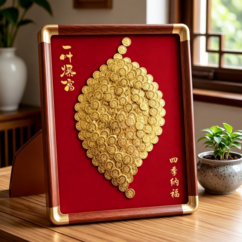 Handmade Money Tree Coin Decoration Painting, Money Tree Hanging Painting, Gift for Elders, Money Tree for Living Room Entrance, Opening Ceremony Decoration
