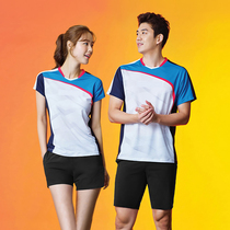 2020 Korea New badminton suit mens and womens short sleeve sportswear fast tennis suit table tennis suit