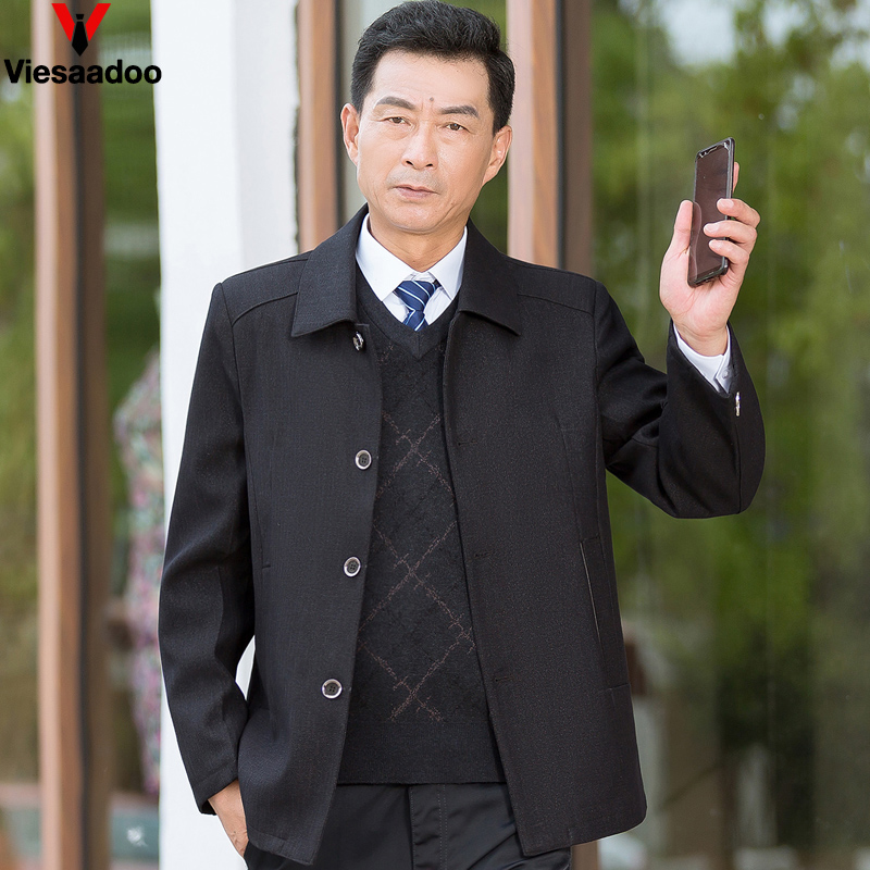 Dad Autumn Clothing Jacket Middle-aged Seniors Spring Autumn Season Thin cash jacket 40 Dad on top of clothes 50-year-old men's clothing