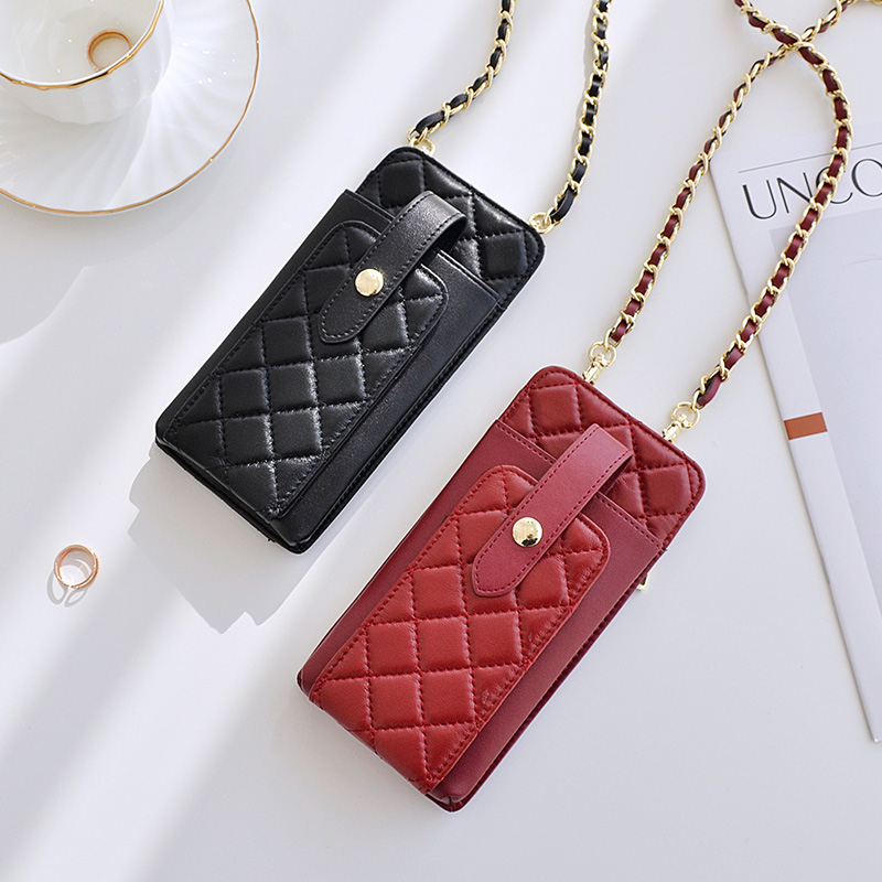 2021 new soft sheep leather mobile phone bag genuine leather inclined satchel small scent wind magiger chain mini small bag single shoulder