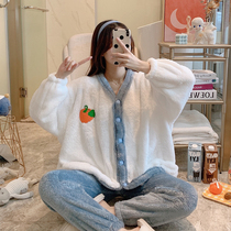 Pregnant womens pajamas Moon clothes Autumn October 11 spring and autumn winter postpartum cotton breastfeeding warm set