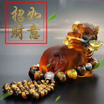 Car ornaments ancient method glass Kirin car car high-end mens decorations car decoration safe