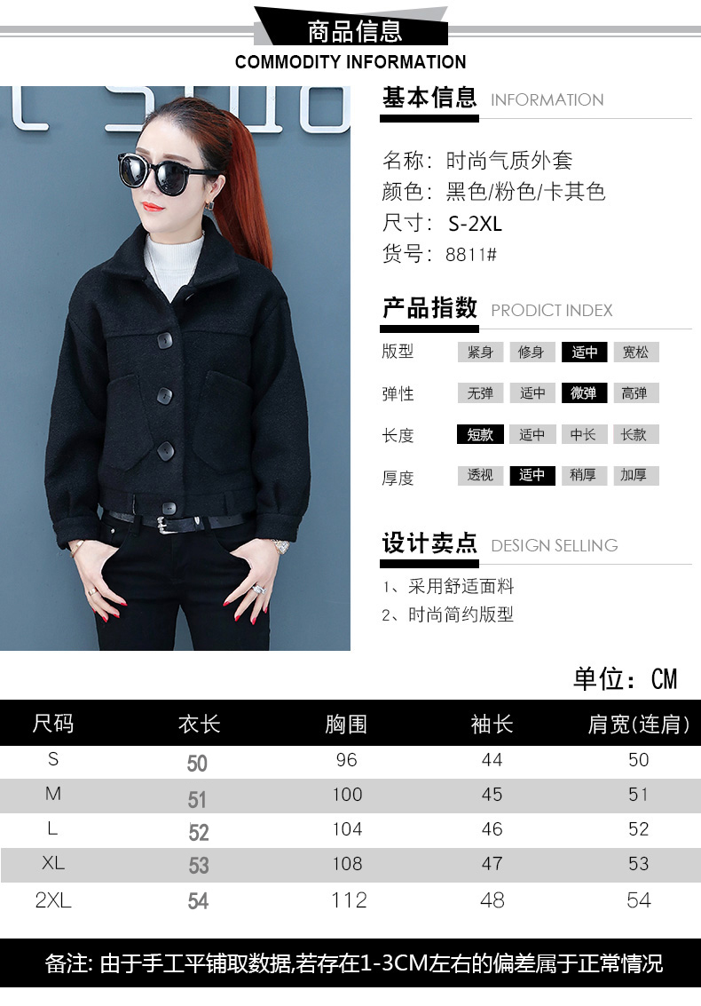 Áo khoác len ngắn cộng với áo khoác cotton nữ 2018 thu đông mới ngắn phổ biến áo khoác dày nhỏ Hàn Quốc áo dạ nữ dài