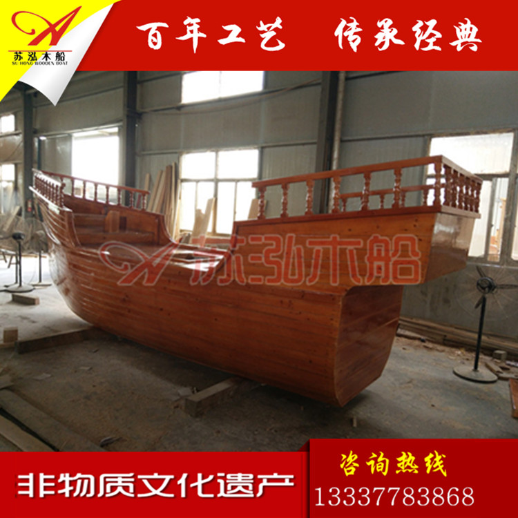 Wooden boat bar pirate ship props Mediterranean wooden bed cashier counter dining theme hotel furniture landscape decoration boat