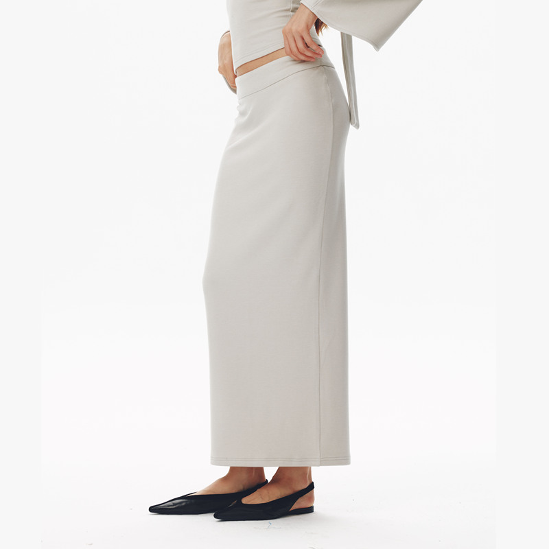 Swattoli 2026Fw Original "Artist" Mousse Wool Ivory Gray Knitted Skirt Swattoli 2026Fw Original "Artist" Mousse Wool Ivory Gray Knitted Skirt
