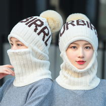 Hat female winter warm hat Korean version of tide Joker sweet cute lady knitted wool hat winter ear protection hat
