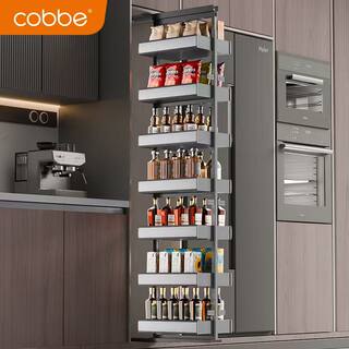 卡贝新款厨房大怪物高柜零食拉篮橱柜高深天地抽屉夹缝联动置物架