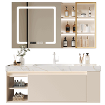 Kabei slate seamless integrated basin bathroom cabinet cream style bathroom side storage washbasin washbasin combination
