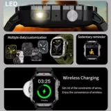 Спортивные часы с Bluetooth для вызова, браслет с шагомером и светодиодной вспышкой, умные спортивные часы ELAH