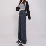 Цветные весенние джинсы, штаны, высокая талия, оверсайз, свободный прямой крой