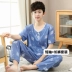 shop đồ trẻ em Bộ đồ ngủ lụa cotton nam trẻ trung cotton lụa quần áo mặc ở nhà mùa hè mỏng phần bé trai và học sinh trung học quần ngắn tay quần legging bé gái Phù hợp với trẻ em