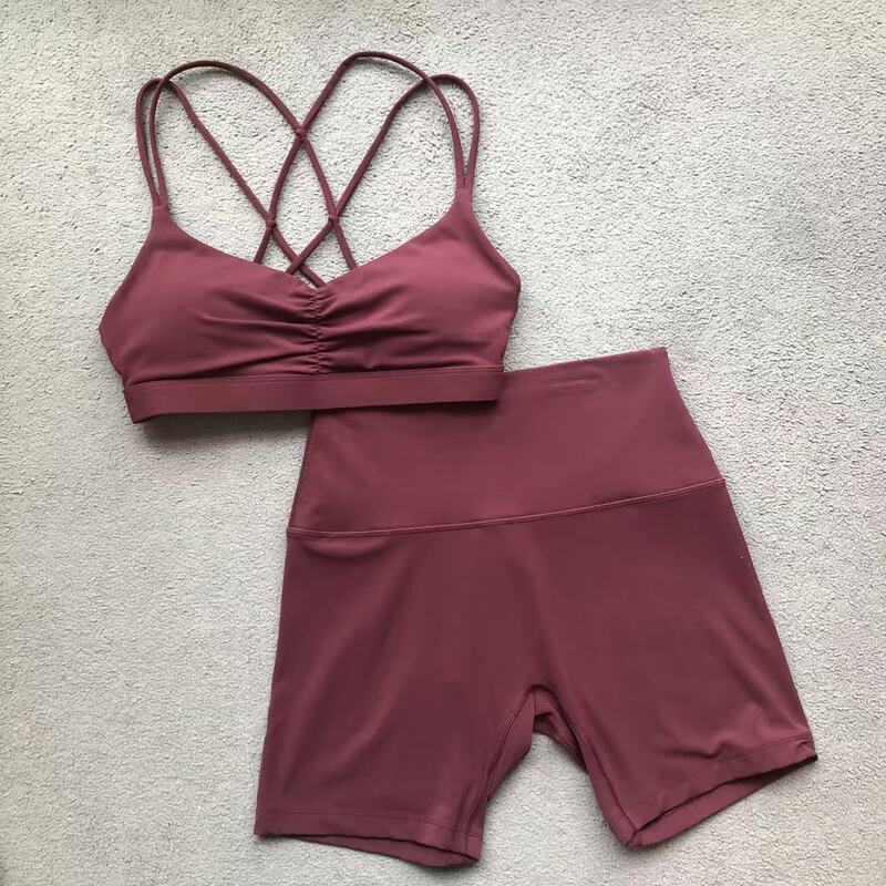 Instyle In-Stock Lorna Jane Sports Bra Yoga Bra Shorts Fitness Set Intertwined