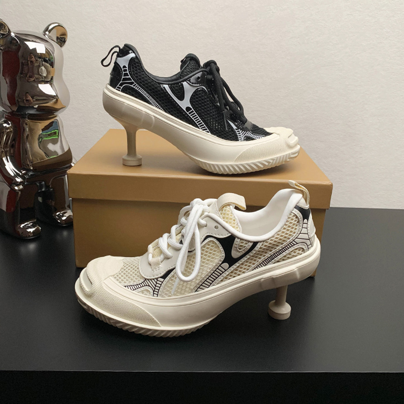 Thin-Heeled Trendy Dad Sneakers for Women, 2026 Spring/Summer New Fashion Lace-Up Casual Sports Mesh Breathable High-Heeled Shoes Thin-Heeled Trendy Dad Sneakers for Women, 2026 Spring/Summer New Fashion Lace-Up Casual Sports Mesh Breathable High-Heeled Shoes