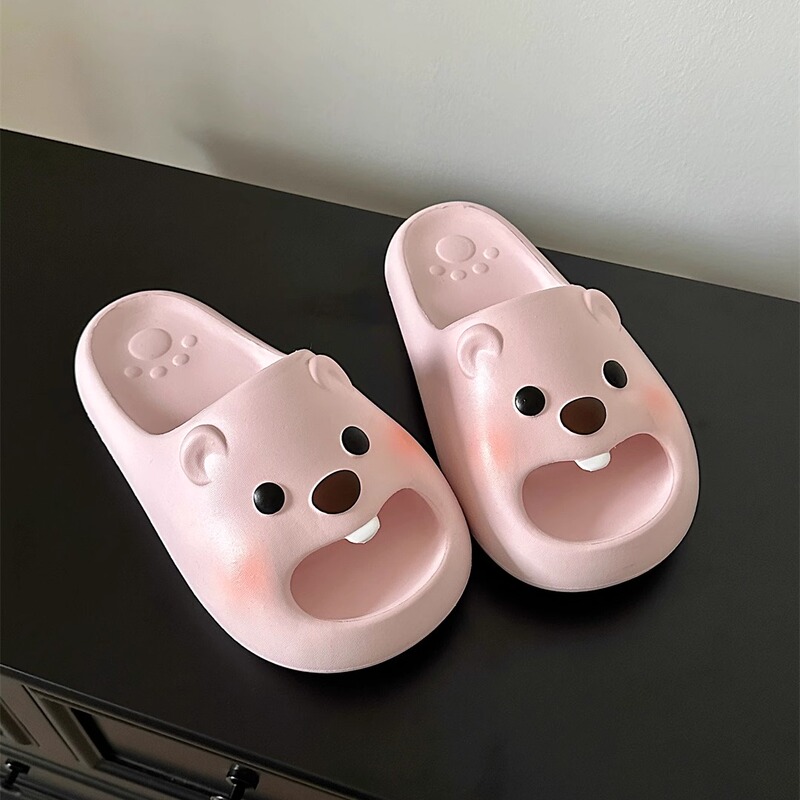Cute Cartoon Loopy Thick-Soled Flip-Flops for Girls, Popular Summer 2026 Outdoor Wear, Eva Home Slippers