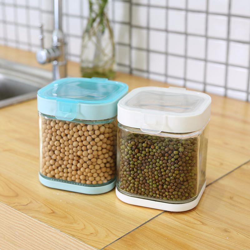 Revitalized Chili Sauce Salty Vegetable Glass Storage Tank Open Lid Storage Tank Square with lid glass bottle sealed jar glass jars