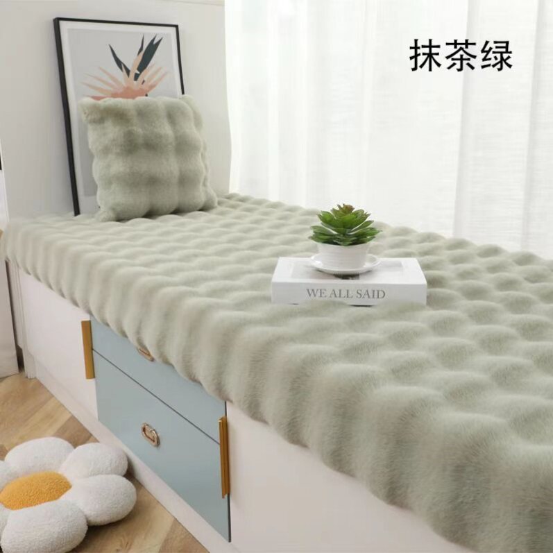 Fleece bay window mat room bedside makeup table hair mat scrubbing anti-fall mat four seasons wedding supplies blanket solid color tenant oval
