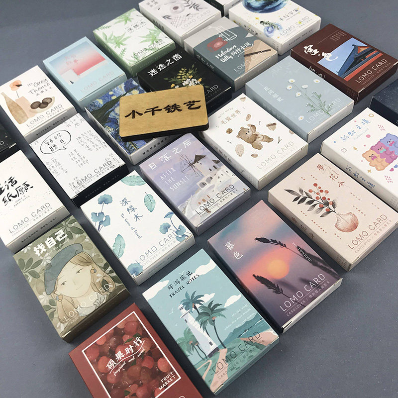 Lomo style small card Chinese English Meng Cat decoration shooting props in bookmark literary art fresh card