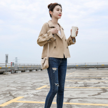 Small man windbreaker womens short model 2021 New Korean version of popular waitmore khaki student spring autumn coat