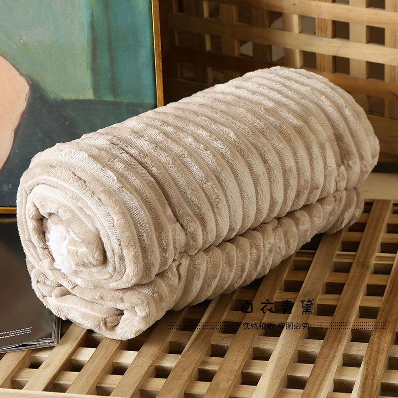 Плед 太tm舒服了！法兰绒+羊羔绒！出口欧美家居毛毯保暖舒适绒毯毛毯 No brand
