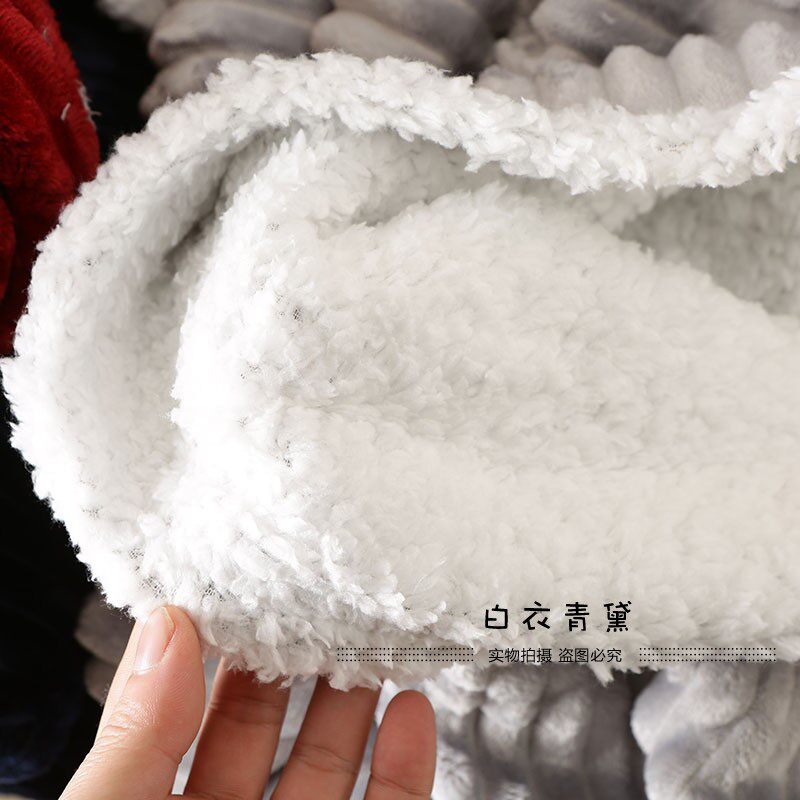 Плед 太tm舒服了！法兰绒+羊羔绒！出口欧美家居毛毯保暖舒适绒毯毛毯 No brand