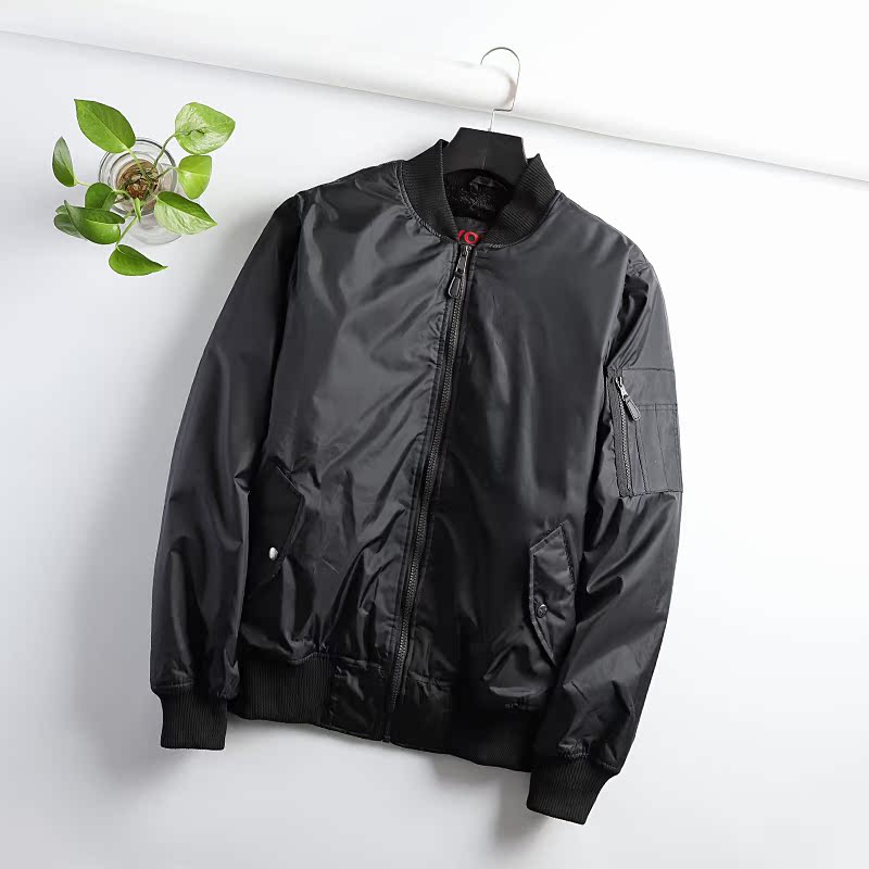 Áo bông bay MA1 của Mỹ! Không thấm nước! Mùa thu và mùa đông dày nam bóng chày mỏng cổ áo cotton đơn giản độn bông áo khoác bomber