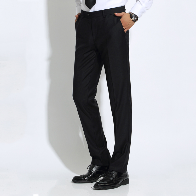 Bộ đồ vest nam mới của Pierre Cardin Slim Fit Black Blue Double Open Fork Work Outfit Big Suit quần áo nam