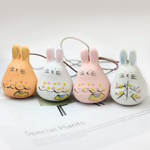 Long-eared rabbit bag hanging special long-eared rabbit ceramic pendant cute super cute home decoration small jewelry factory