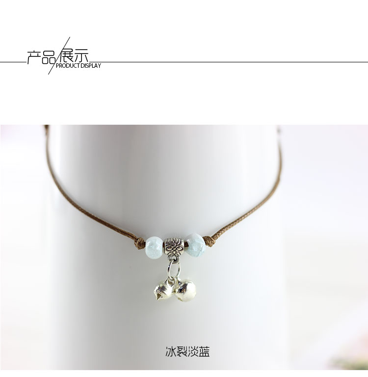 Sen nữ dây đỏ vòng chân nữ dệt tay đơn giản chuông quốc gia trang sức gió Nhật Bản và sinh viên Hàn Quốc hoang dã vòng chân cho nữ
