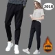 Mùa đông cộng với quần nhung dày giản dị nữ sinh viên quần ống loe quần lọt khe quần thể thao Hàn Quốc phiên bản quần lửng hậu cung