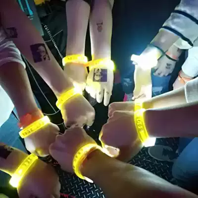 Fluorescent bracelet glowing sparkle colorful electronic luminous night running to help bar party trampoline bracelet LOGO customization