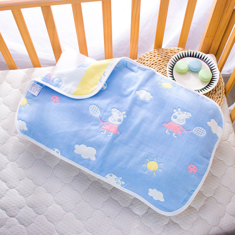 Newborn Child Pillow Towel Baby Suck Sweat Pure Cotton Cotton Burqon Small Size Mid Pillow Breathable Cloud Pillow 35 * 55