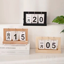 2024 Creative Table Settings Desktop Wooden Page Flip Calendar Ornaments Entrance Kindergarten Photography Date Card Photography