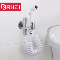 Double-use mop pool tap All-copper three-way one-in-two-out flusher spray gun suit washing machine tap single cold