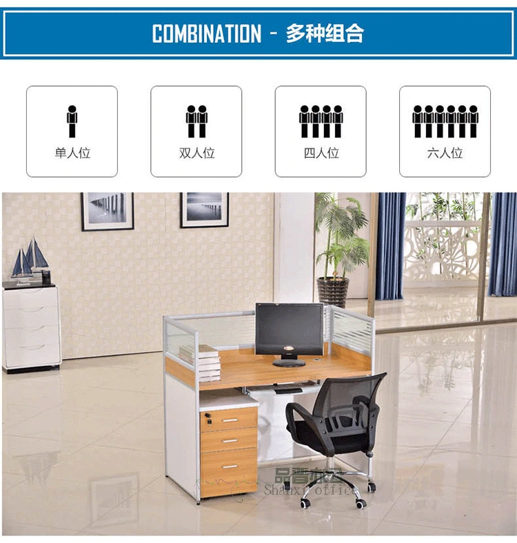 Nội thất văn phòng Quảng Đông kết hợp bàn ghế nhân viên 4 người và bàn ghế 6 người - Nội thất văn phòng