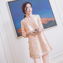 Winter improved cheongsam fashion Version 2019 new small fragrant wind cotton long vintage Tang Chinese coat women