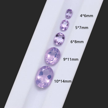 Natural raw ore lavender color amethyst bare stone egg-shaped ring surface fire color flash full body ring pendant inlay