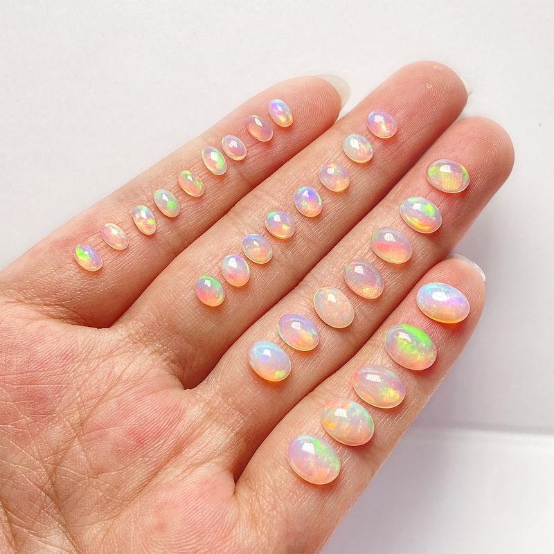 Natural Opal Cabochon, Australian Opal Egg-Shaped Non-Europen Opal Wire-Wrapped Inlaid Ring Pendant Accessory Stone Factory Wholesale Natural Opal Cabochon, Australian Opal Egg-Shaped Non-Europen Opal Wire-Wrapped Inlaid Ring Pendant Accessory Stone Factory Wholesale