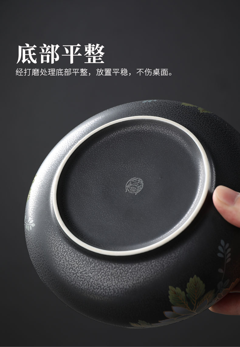 Old &, kung fu tea tasted silver gilding black rust glaze ceramic on scented tea to wash to wash to writing brush washer water meng built large cup