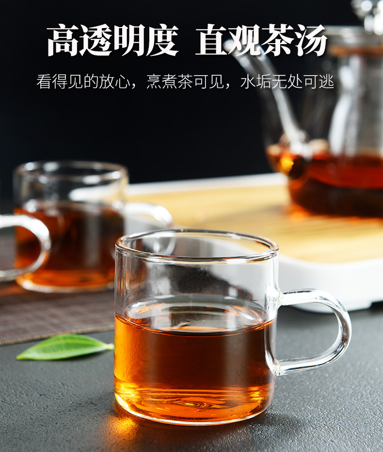 Old &, transparent glass tea set suit household kung fu tea cups, Japanese contracted tray teapot tea tray