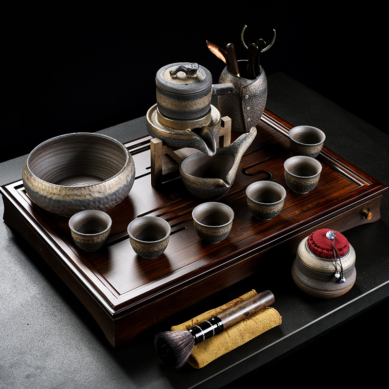 Old &, lazy tea set automatically suit household vintage kung fu tea set office coarse pottery cups of tea is contracted