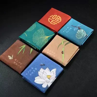 Old Wangge velvet hand-painted water absorbent tea towel tea set rag embroidery table flag tea cloth tablecloth tea mat tea ceremony accessories