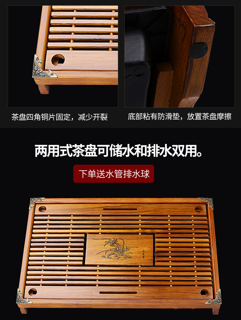 Old &, coarse pottery kung fu tea set of black suit household contracted real MuZhu tea tray lid restoring ancient ways bowl of tea cups