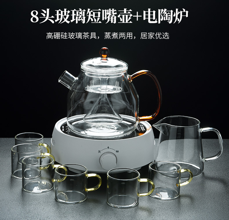 Old &, thickening refractory glass tea set suits for large kettle electric TaoLu steaming tea boiling tea, tea tray