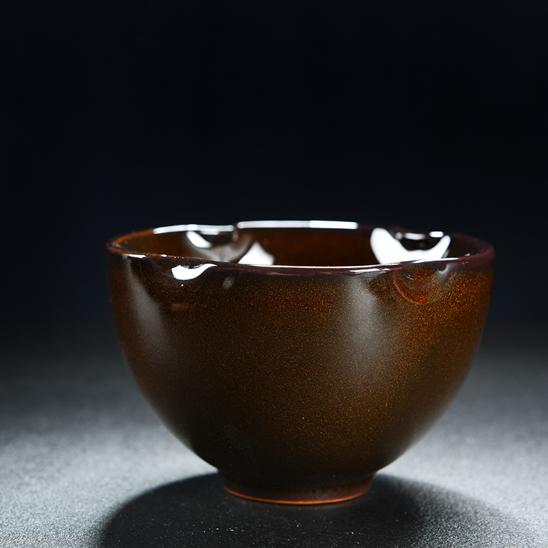 Old &, kung fu tea set variable temmoku built large cup light ceramic sample tea cup masters cup home small bowl