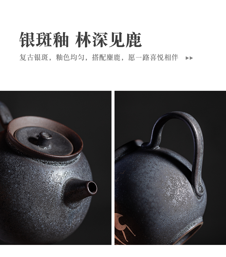 Old at restoring ancient ways, blue and white coarse pottery travel a pot of three cups of tea sets and work kung fu tea Mid - Autumn festival gift