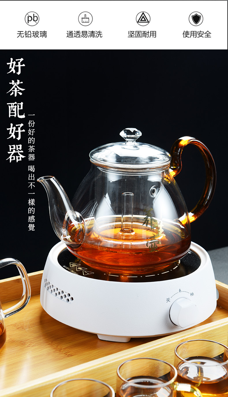 Old &, thickening refractory glass tea set suits for large kettle electric TaoLu steaming tea boiling tea, tea tray