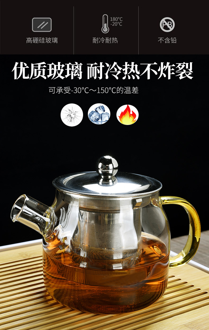 Old kung fu tea set at the grid suit household contracted and I high - temperature thickening glass teapot teacup tea tray type